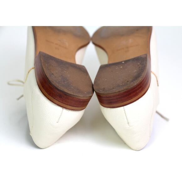 Madewell CREAM WHITE REAL LEATHER ROUND TOE LACE UP LOW HEEL OXFORD SHOES Sz 10 - Picture 9 of 10